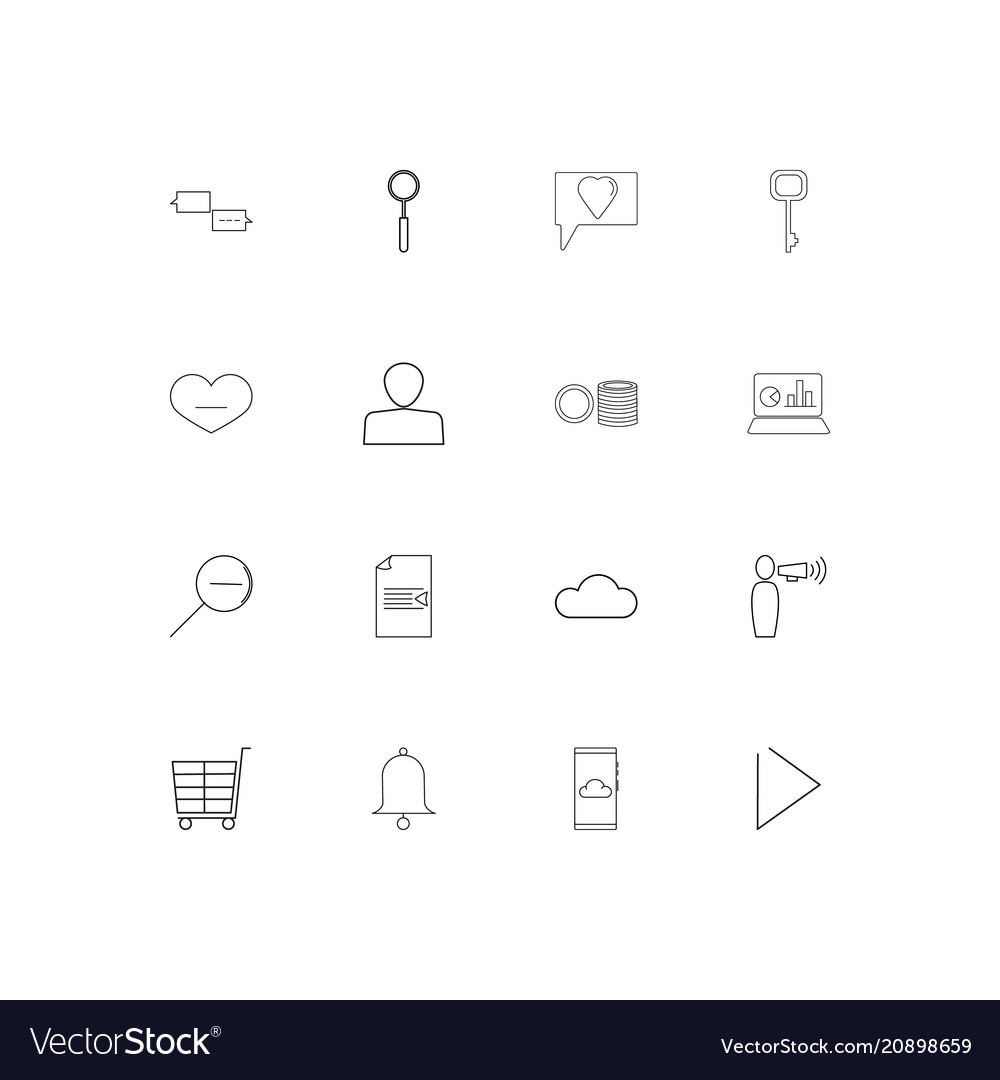 Web linear thin icons set outlined simple
