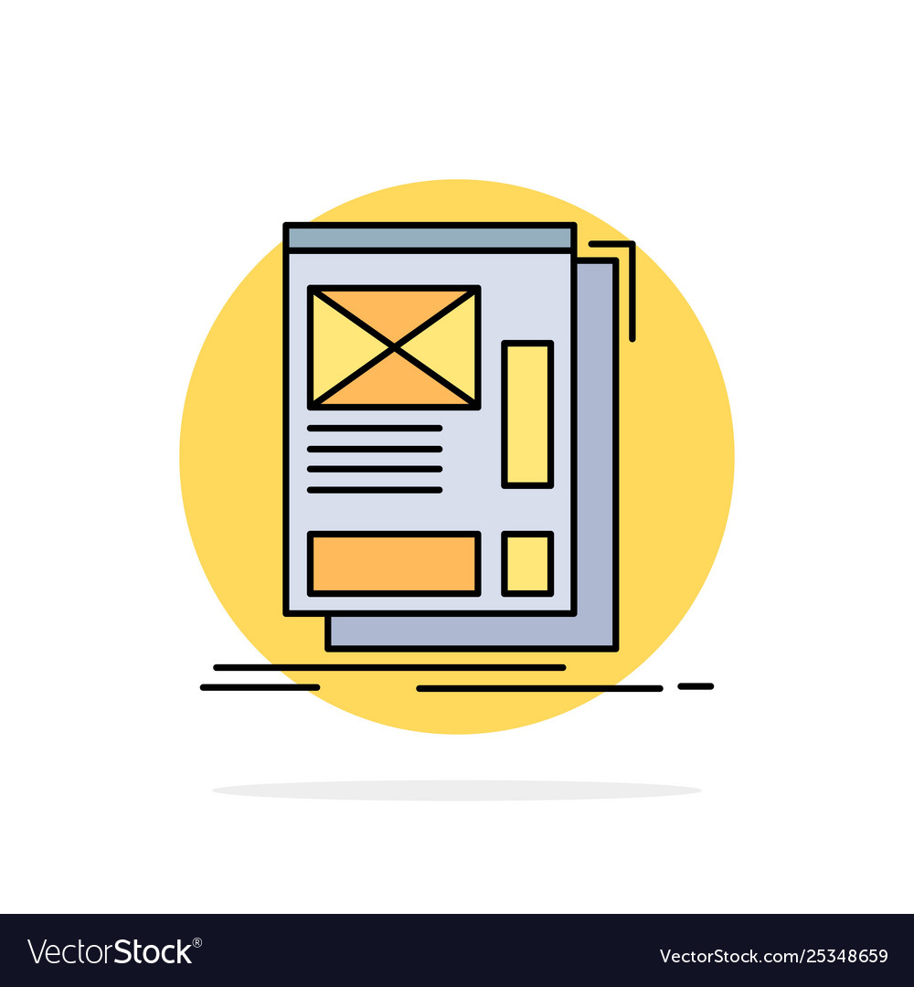 Wire framing web layout development flat color vector image Wire framing web layout development flat color