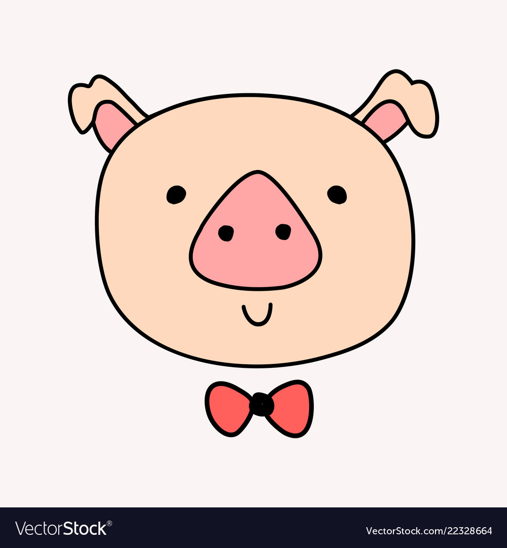 Adorable Pig with Bow Tie