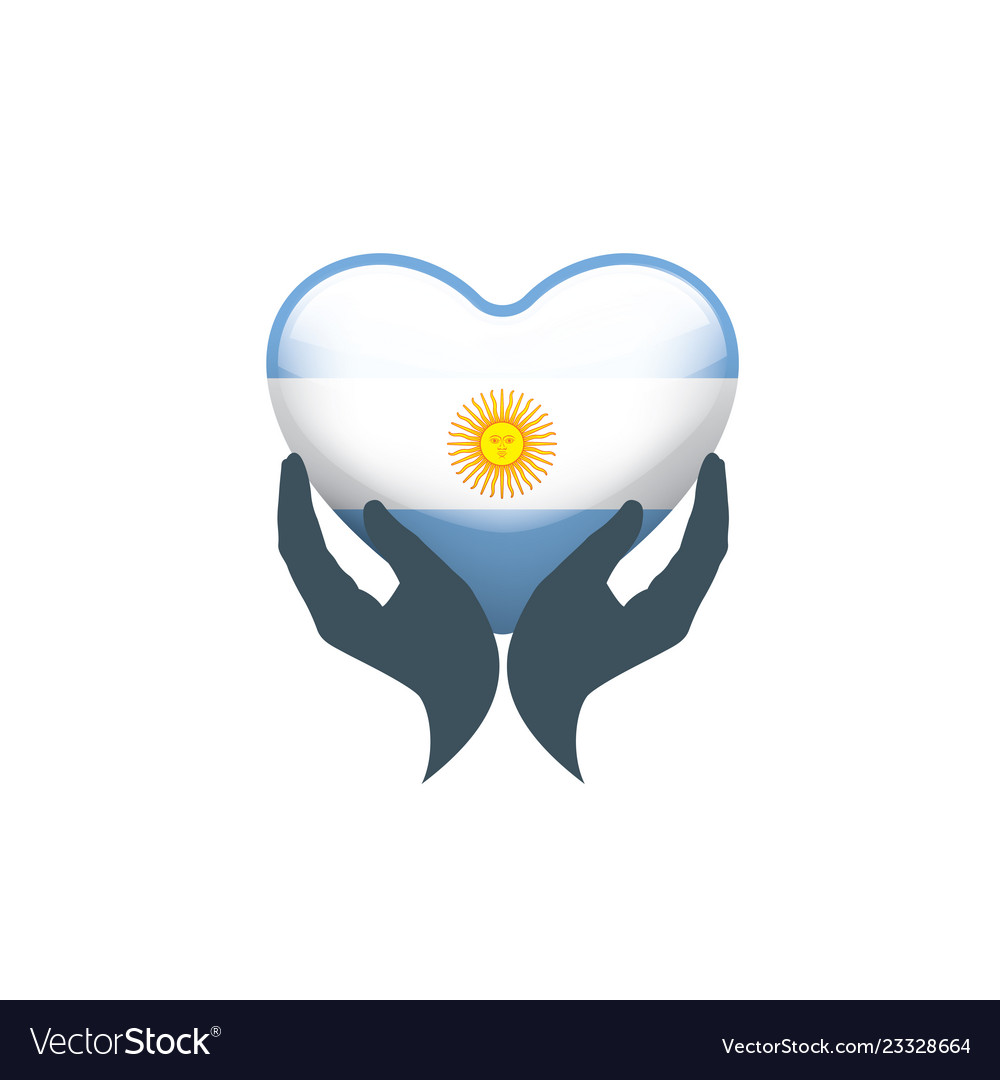 Argentinien Flagge auf einem weißen