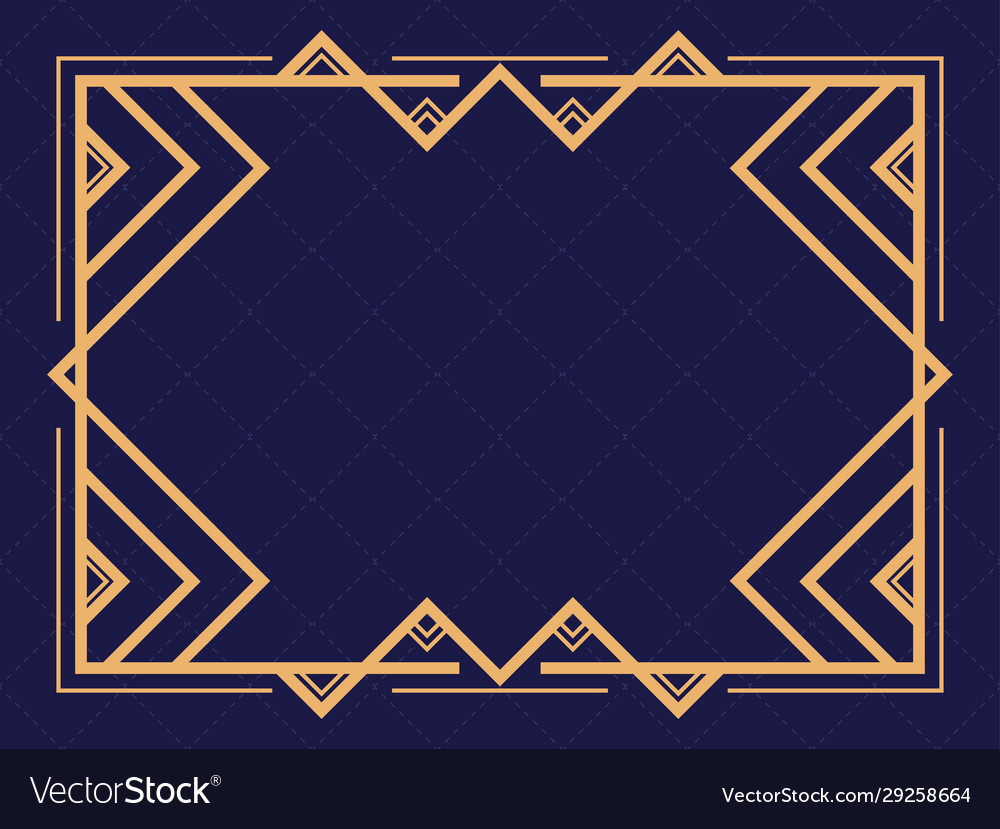 Art deco frame vintage linear border design Vector Image