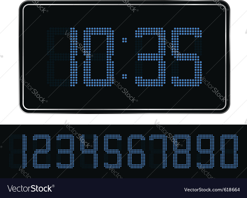 Digital clock Royalty Free Vector Image - VectorStock