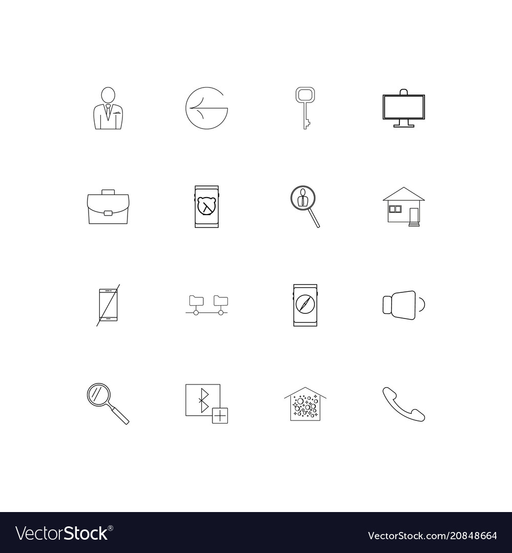 Internet of things linear thin icons set outlined