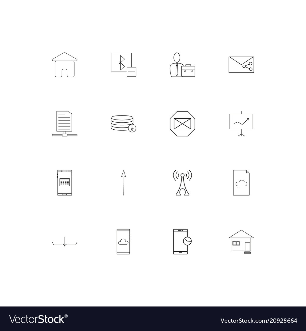 Internet of things linear thin icons set outlined