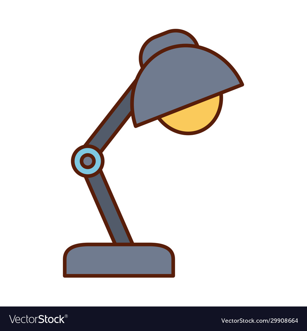 Isolated desk lamp line and fill style icon
