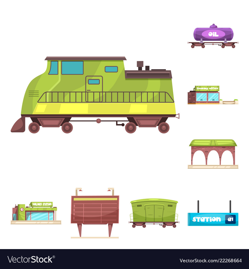 Isolated object of train and station symbol