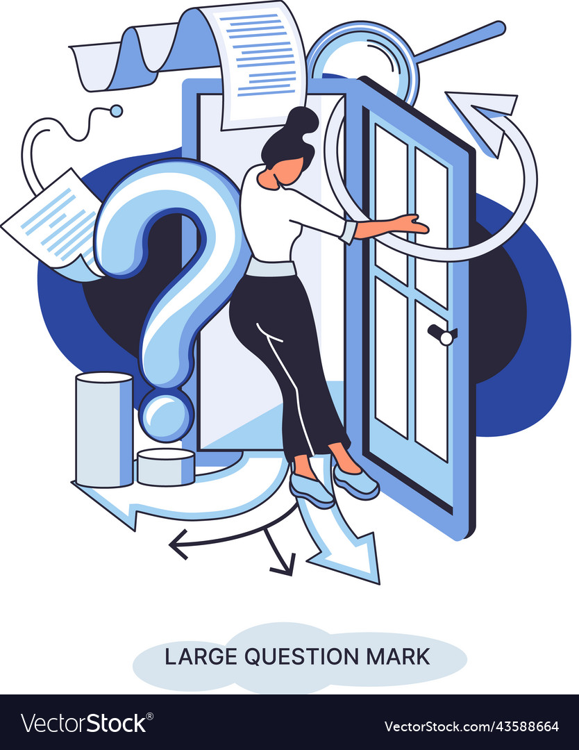 Ladge Fragezeichen Problem und Lösungskonzept vector image Ladge Fragezeichen Problem und Lösungskonzept