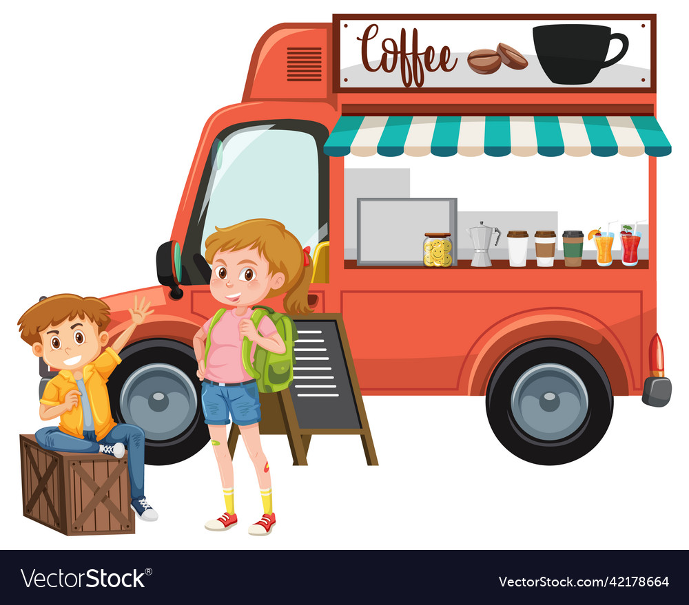 Menschen im Coffee Truck