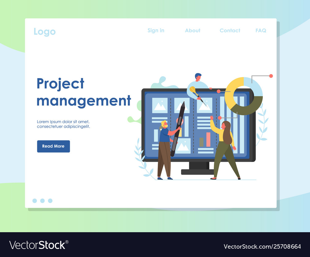 Project management website landing page