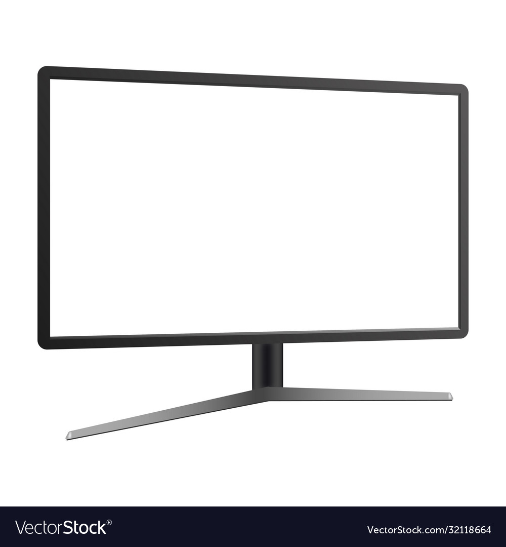 Realistic tv monitor mockup isolated