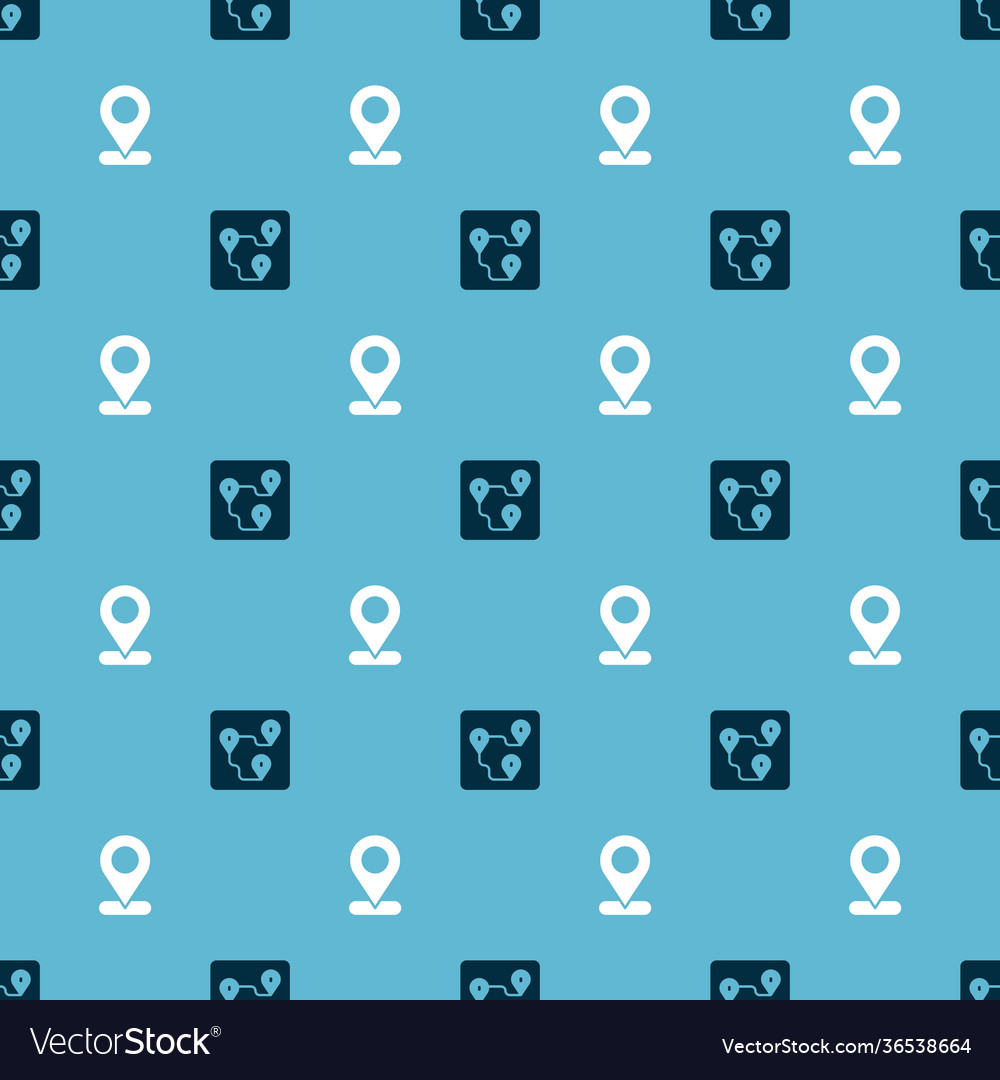 Set route location and on seamless vector image Set route location and on seamless