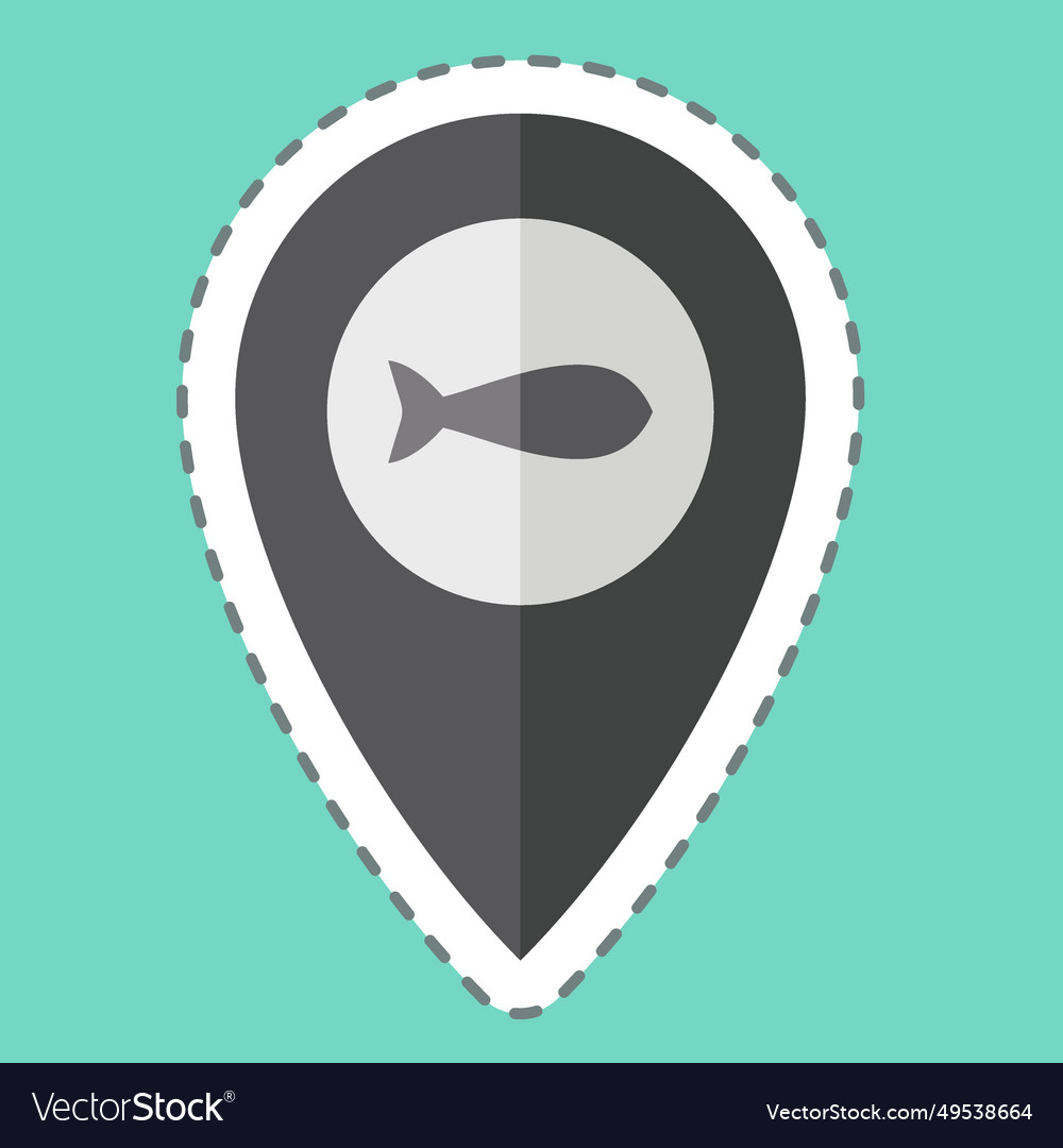 Sticker line cut location related to sea symbol