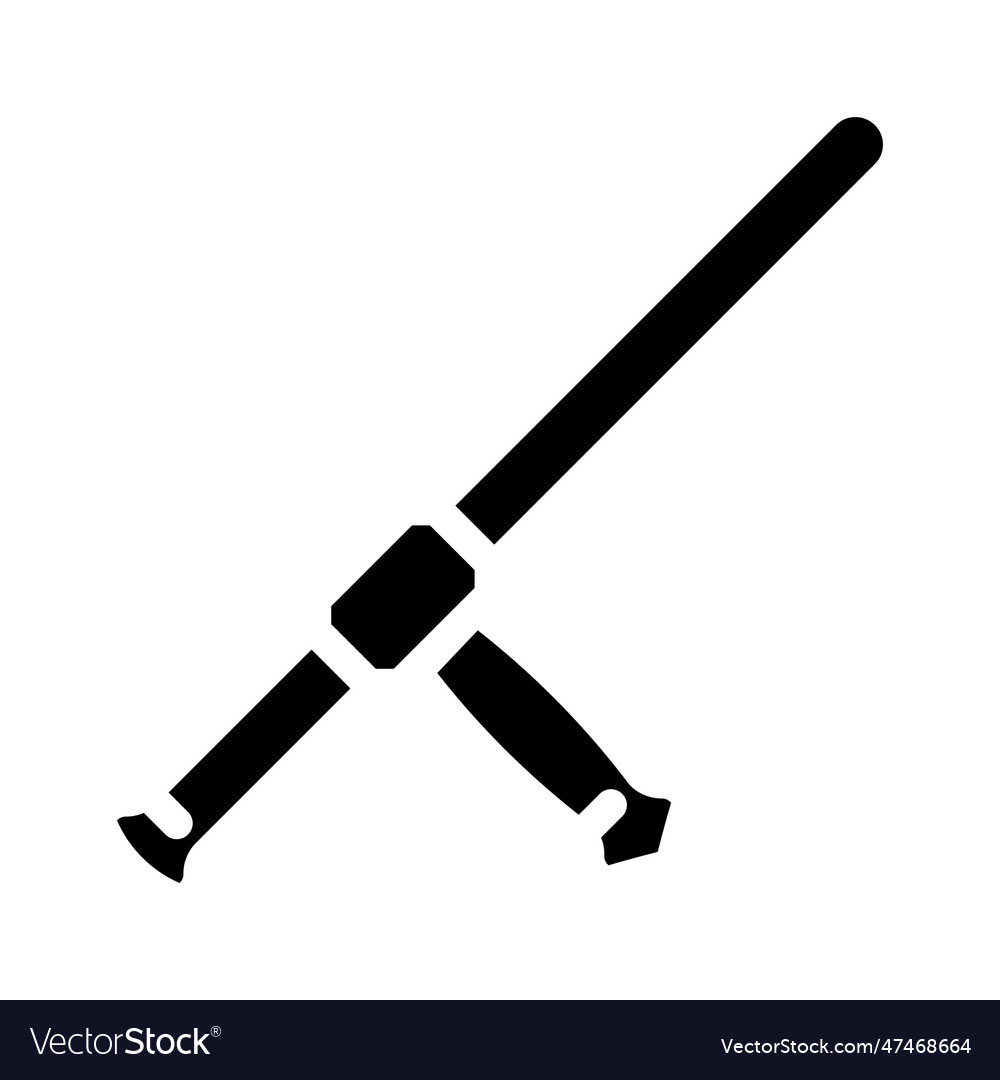 Tonfa weapon military glyph icon