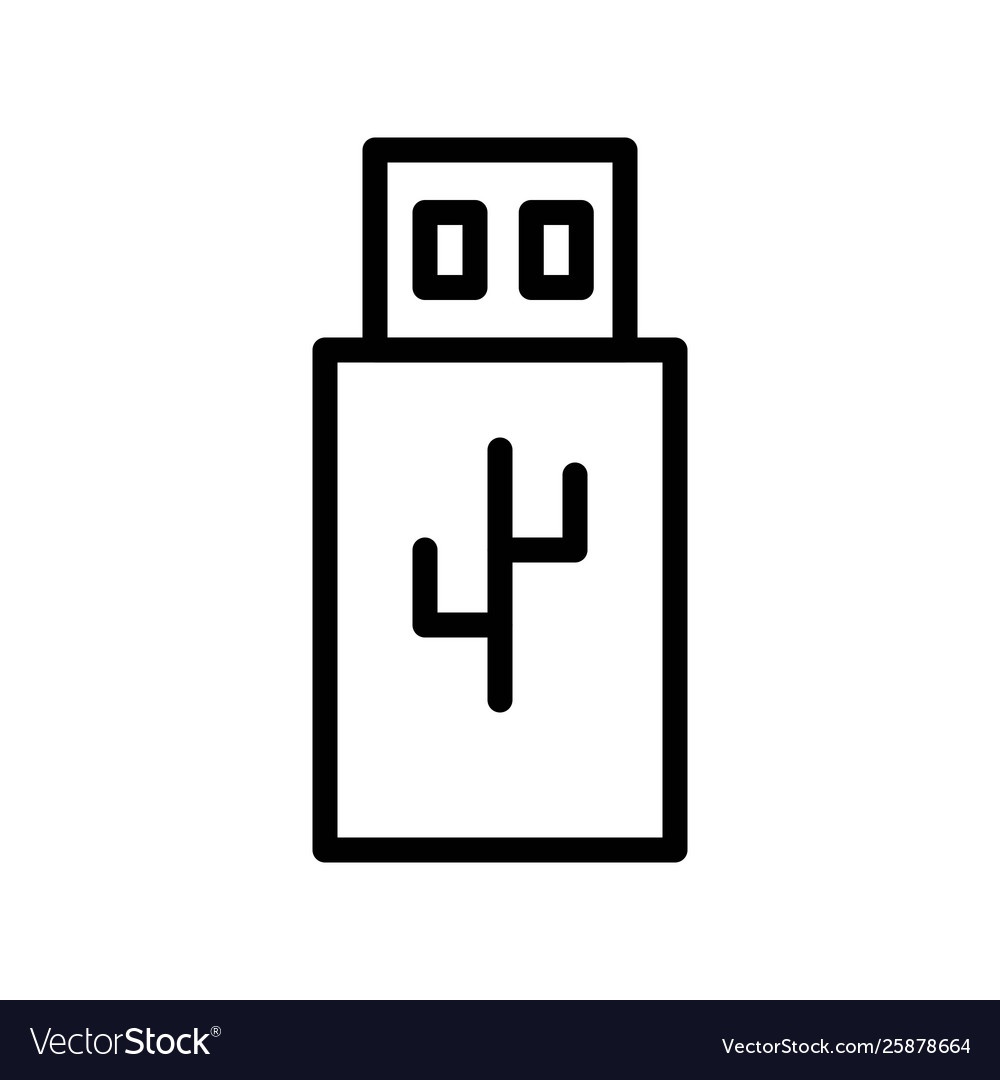 Usb flash drive electronic device line icon Vector Image