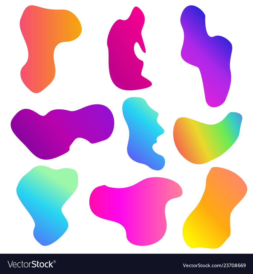 Abstract fluid gradient iridescent shapes vector image Abstract fluid gradient iridescent shapes