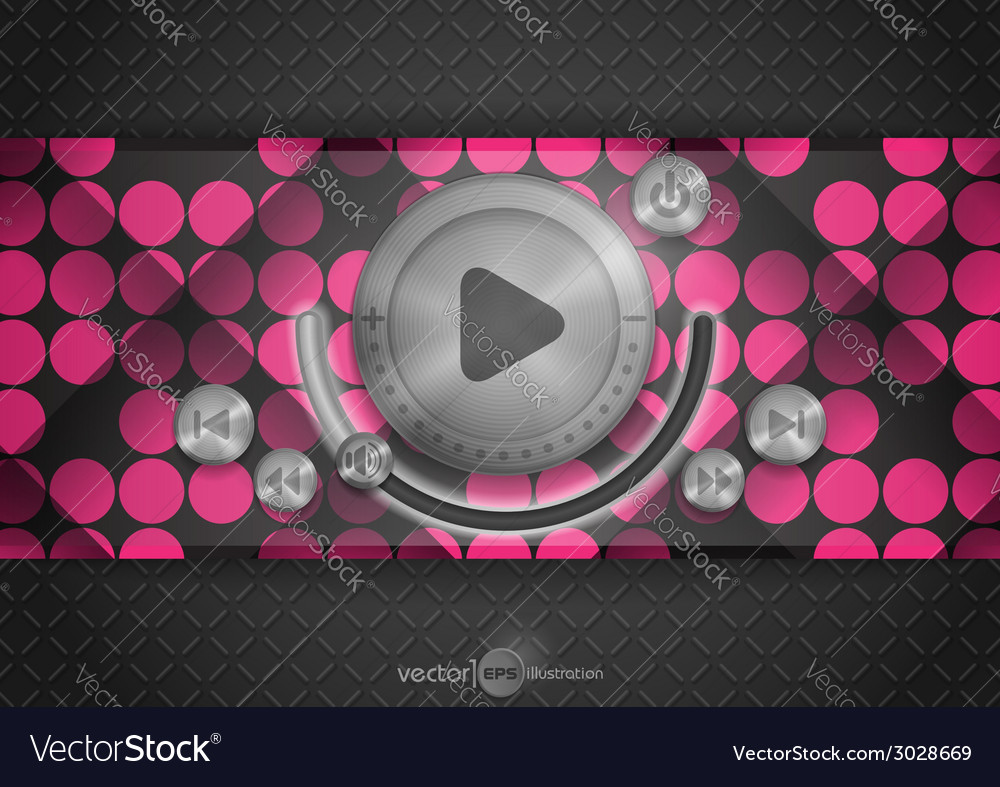 Abstract technology app icon with music button