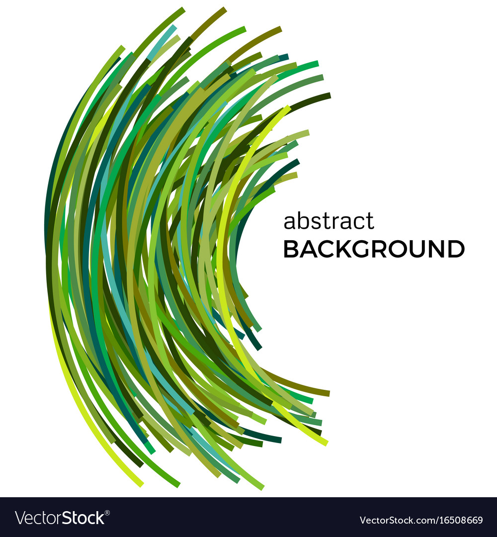 Background with green colorful curved lines