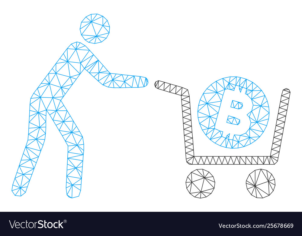 Bitcoin purchase cart mesh network model Vector Image Bitcoin purchase cart mesh network model