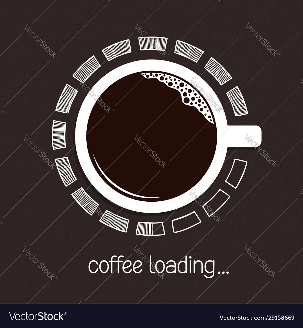 Coffee loading progress Royalty Free Vector Image