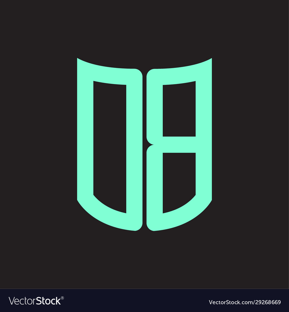 Db logo monogram with ribbon style design template