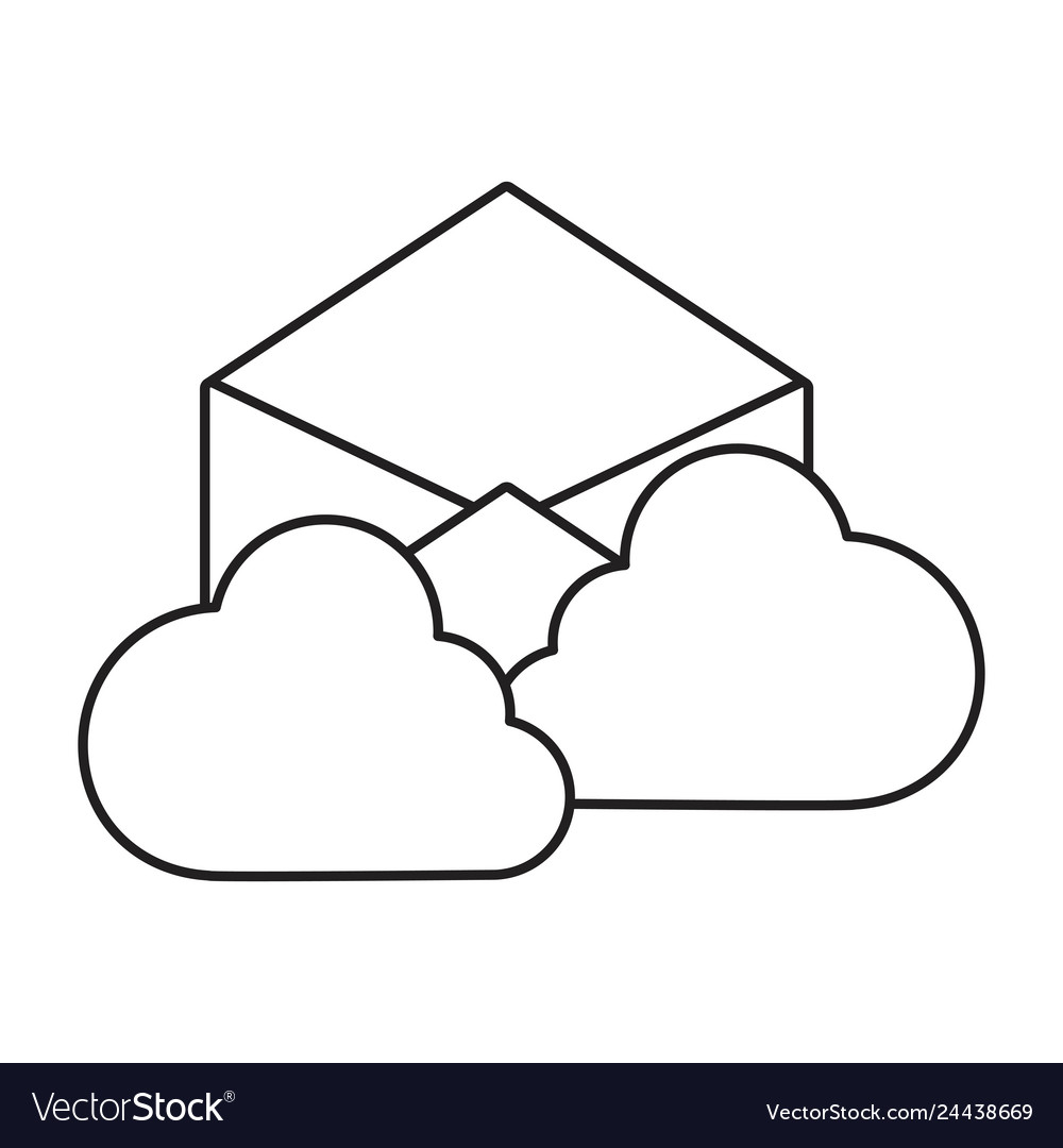 Email cloud computing on white background