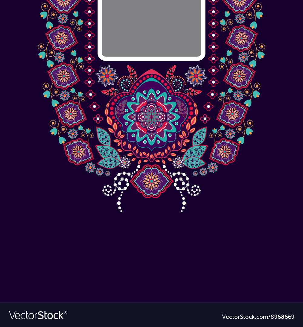 Floral Paisley Neckline