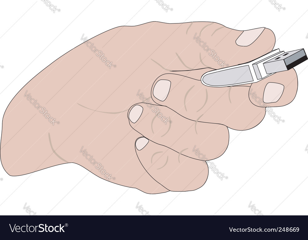 Hand with flash memory
