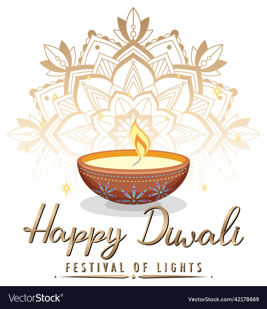 Happy diwali festival of lights poster Royalty Free Vector