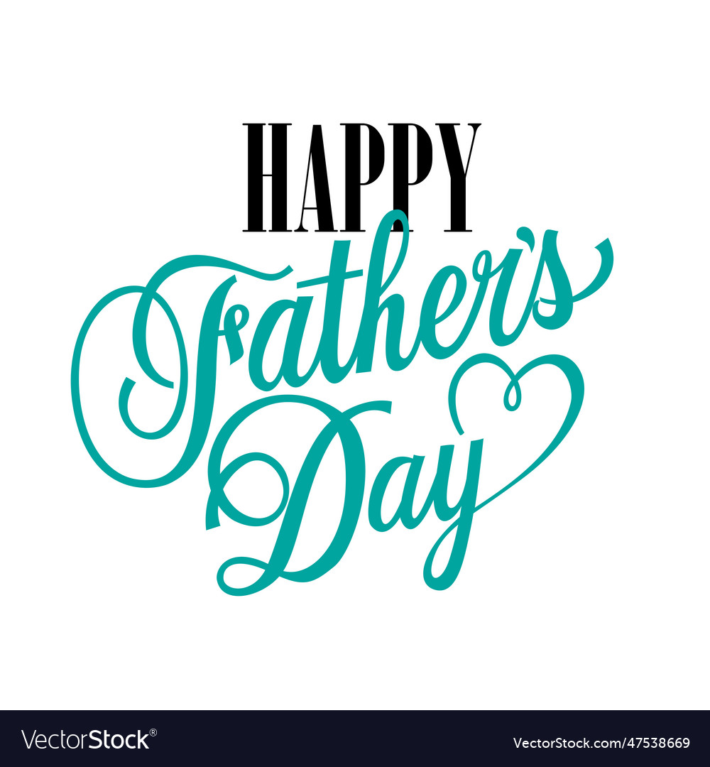 Happy father day lettering with swirls Royalty Free Vector