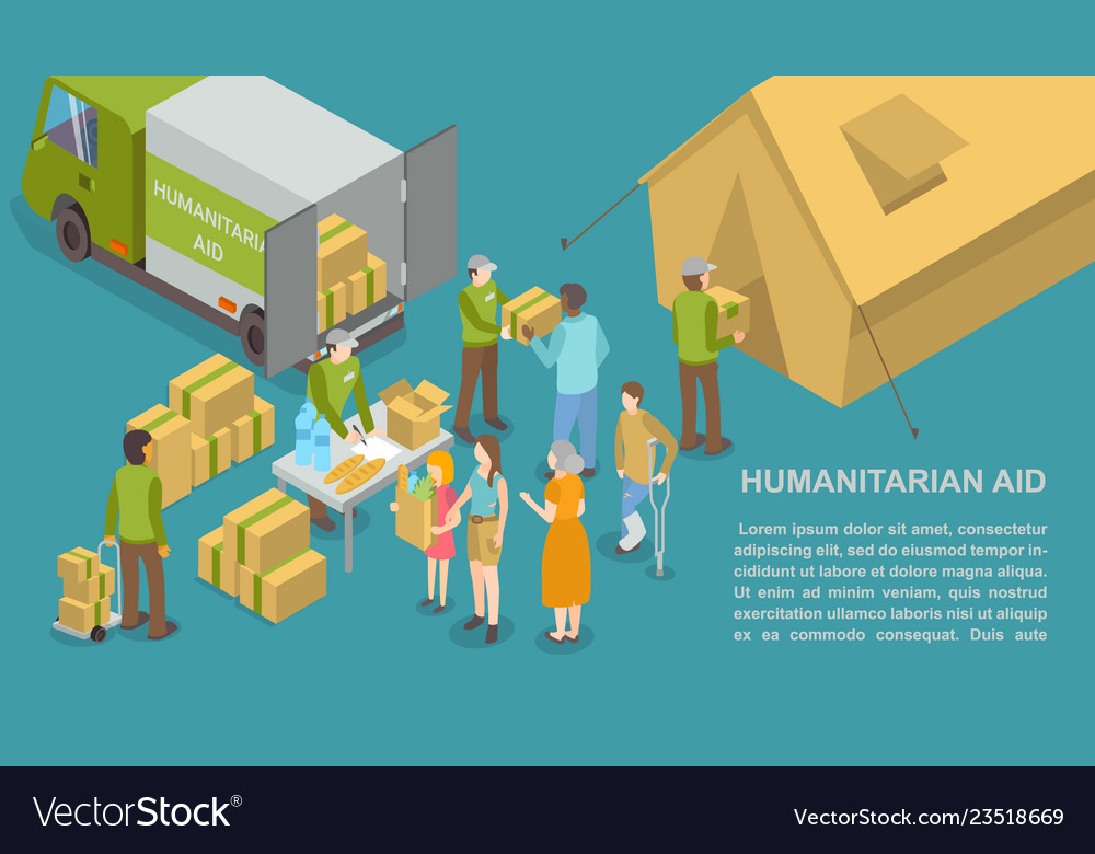 Humanitarian help and aid for people poster