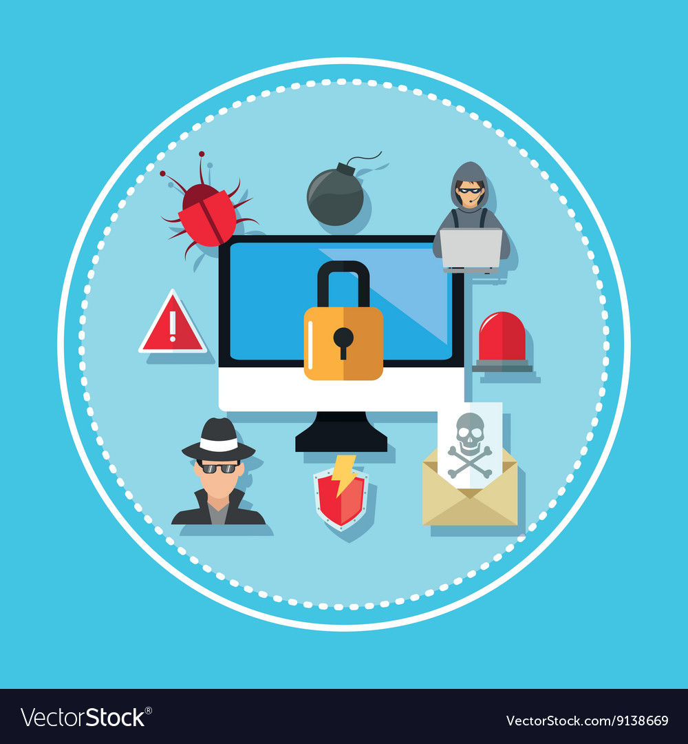 Internet security design system icon colorful