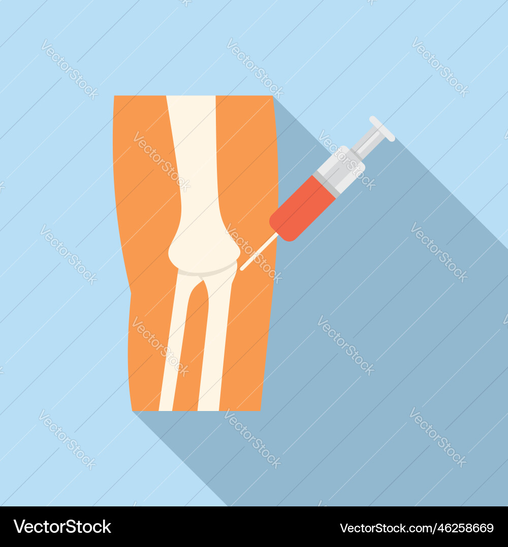 Knee injection icon flat medical disease Vector Image
