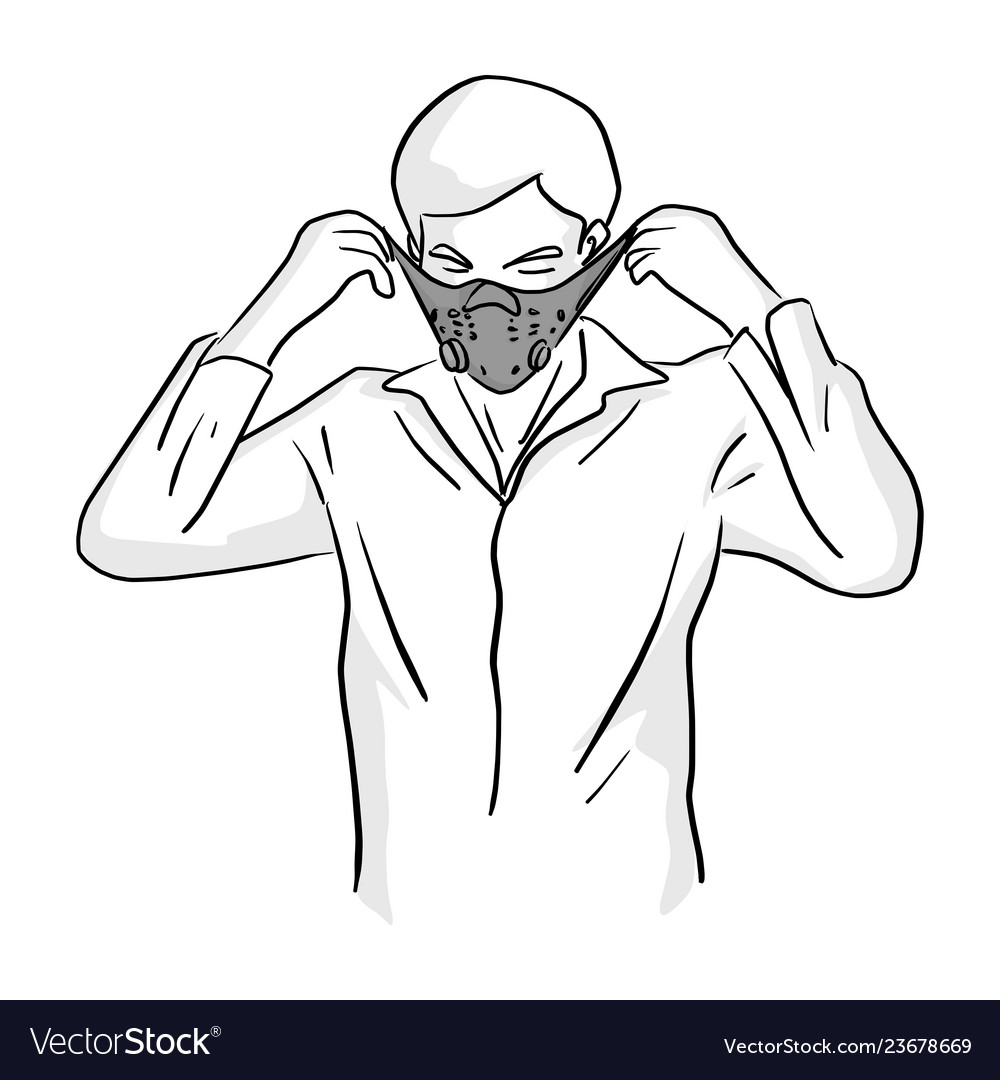 Man with Mask Sketch