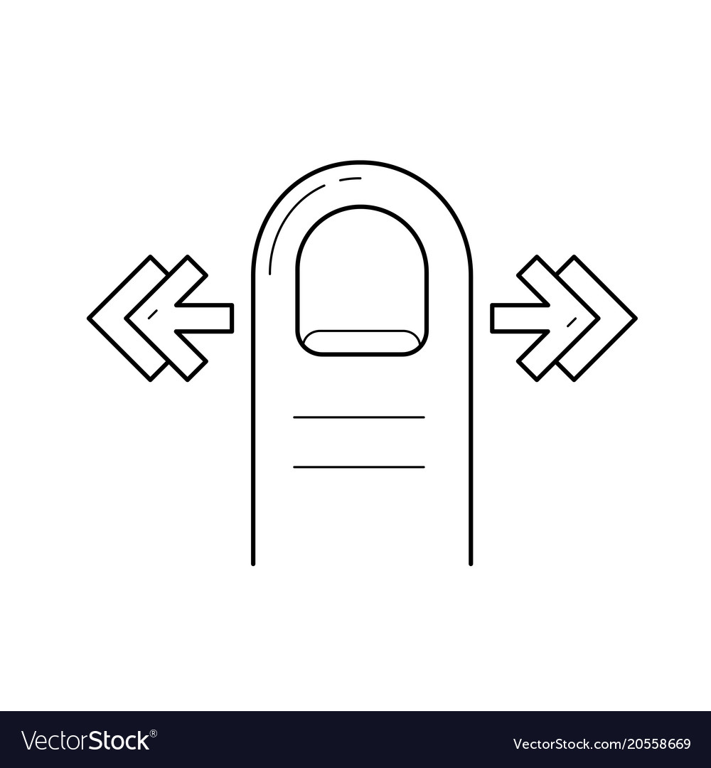 One-finger horizontal scroll line icon