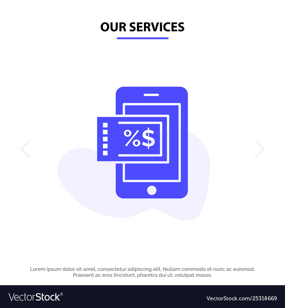 Our services mobile shopping discount solid glyph