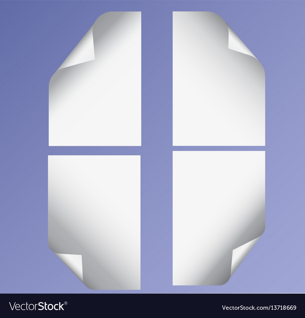 Paper sheets with page curl Vector Image Paper sheets with page curl