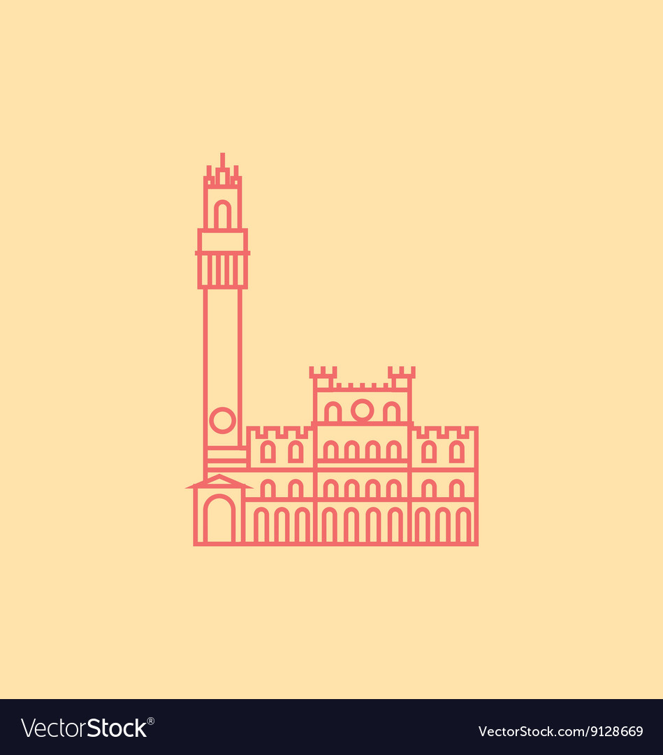 Piazza Del Campo Siena Royalty Free Vector Image