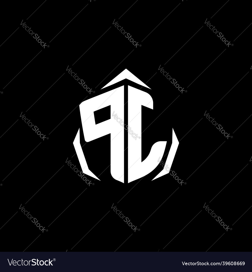 Pj monogram shield shape style Vector Image Pj monogram shield shape style