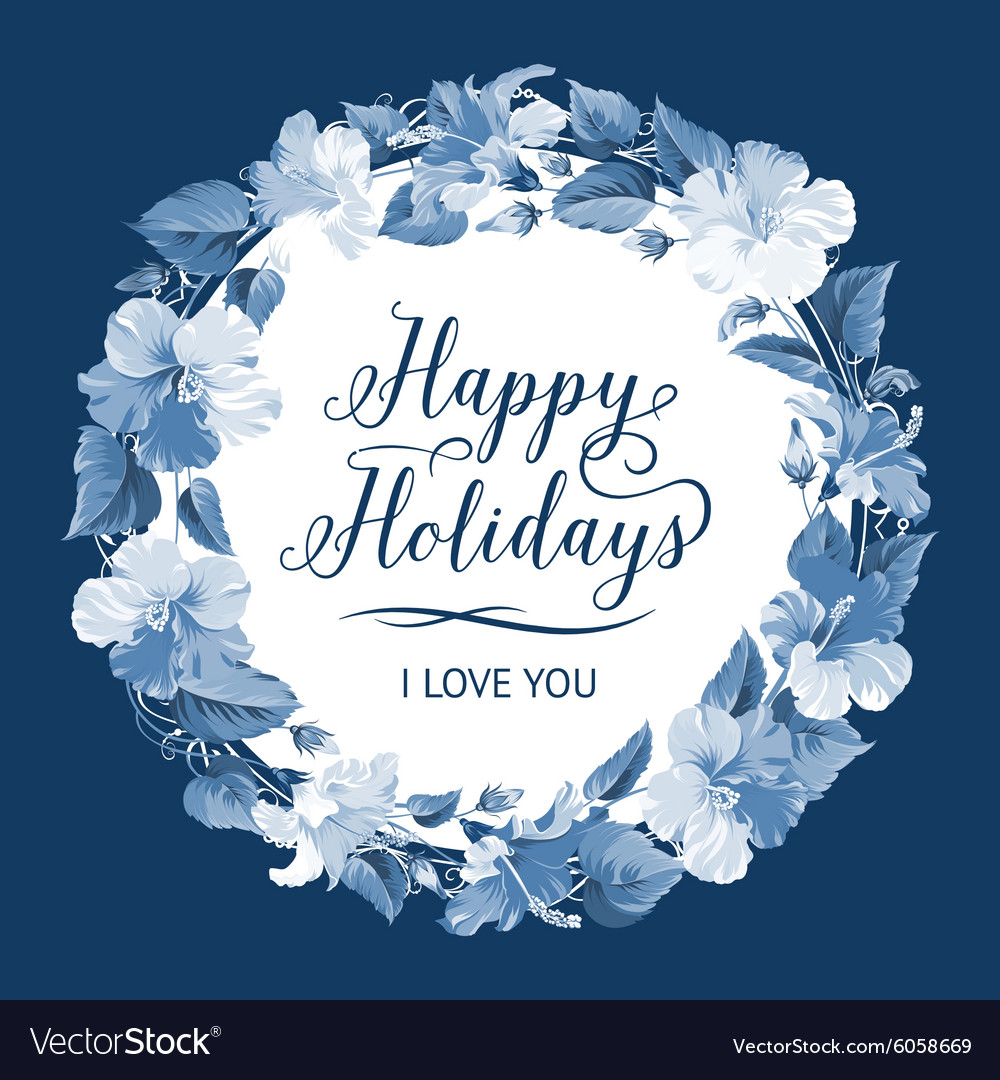 Rose Mallow Garland Royalty Free Vector Image Vectorstock