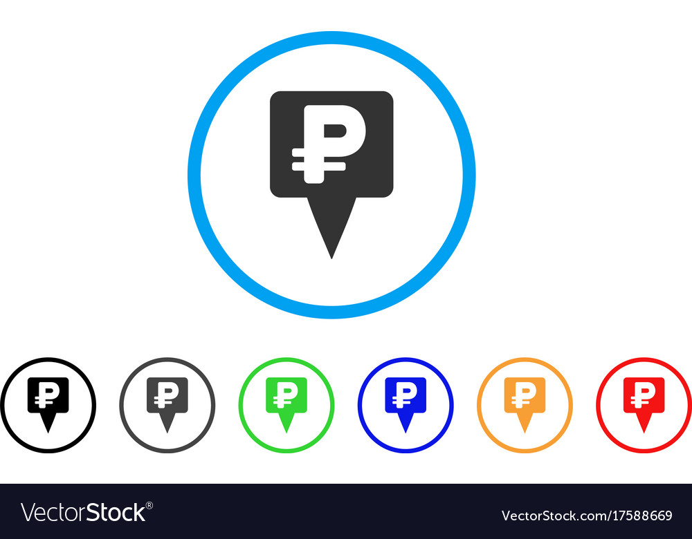 Rouble map pointer rounded icon