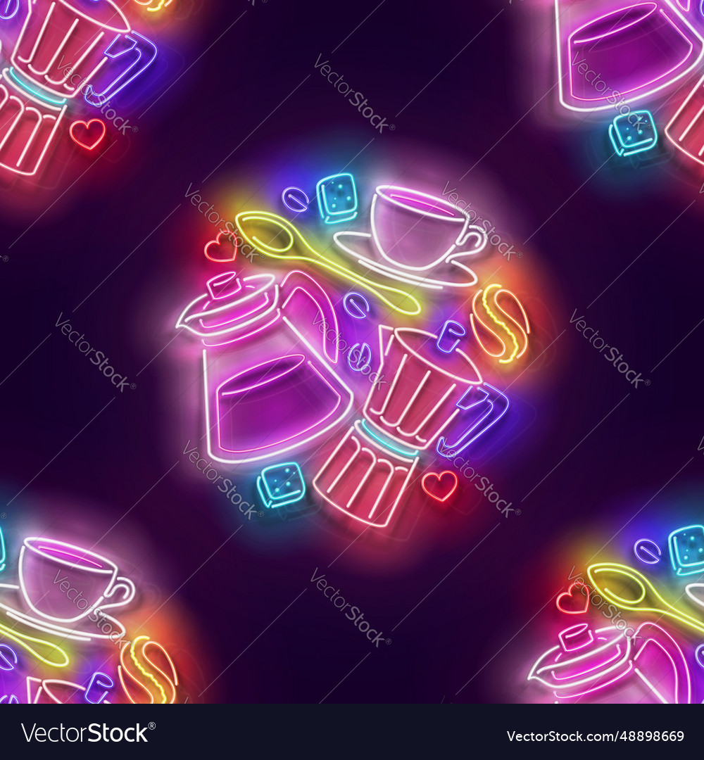 Seamless pattern with glow different types Vector Image Seamless pattern with glow different types
