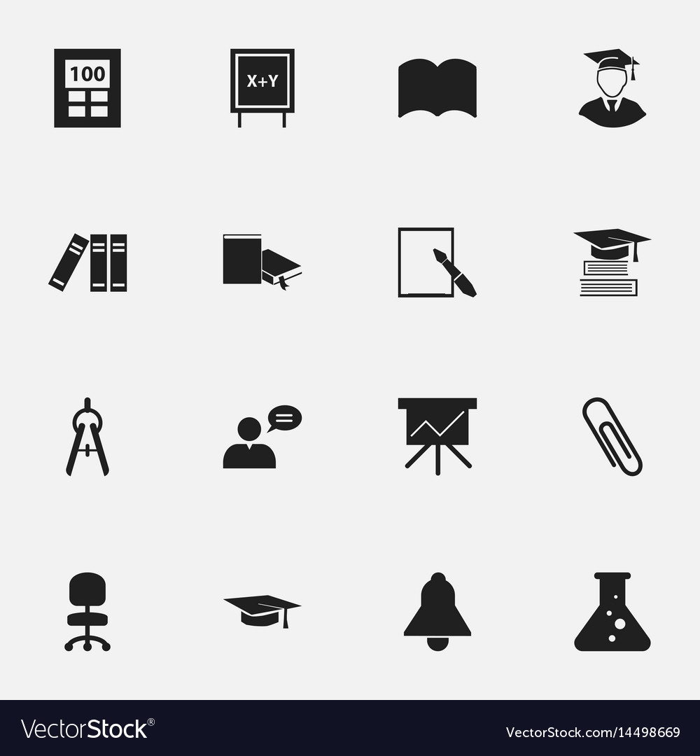 Set of 16 editable science icons includes symbols