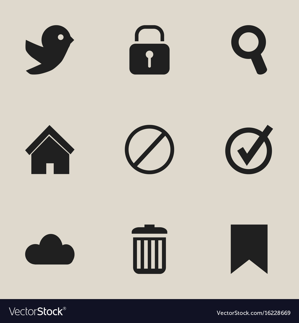 Set of 9 editable network icons includes symbols