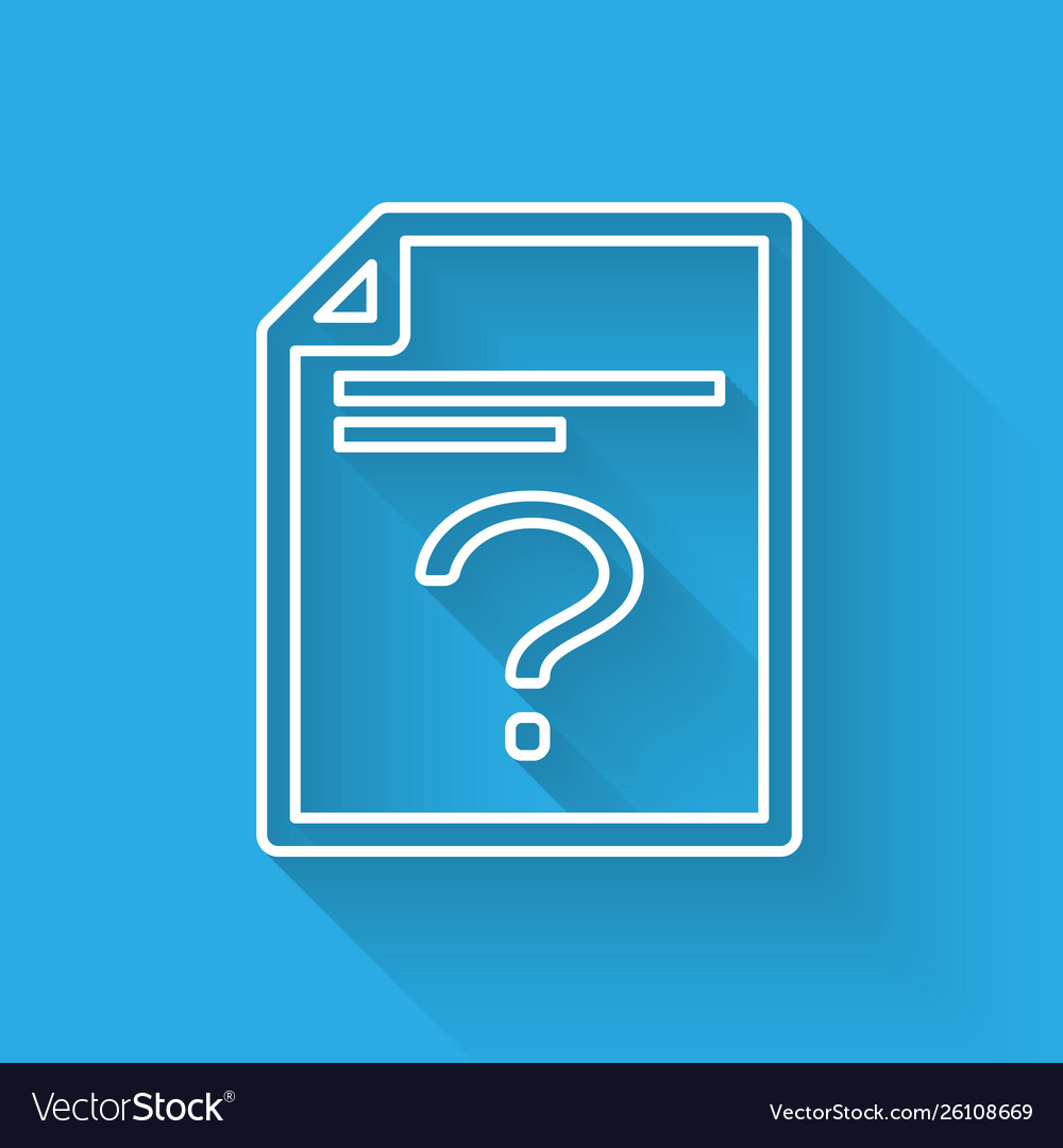 White unknown document line icon isolated
