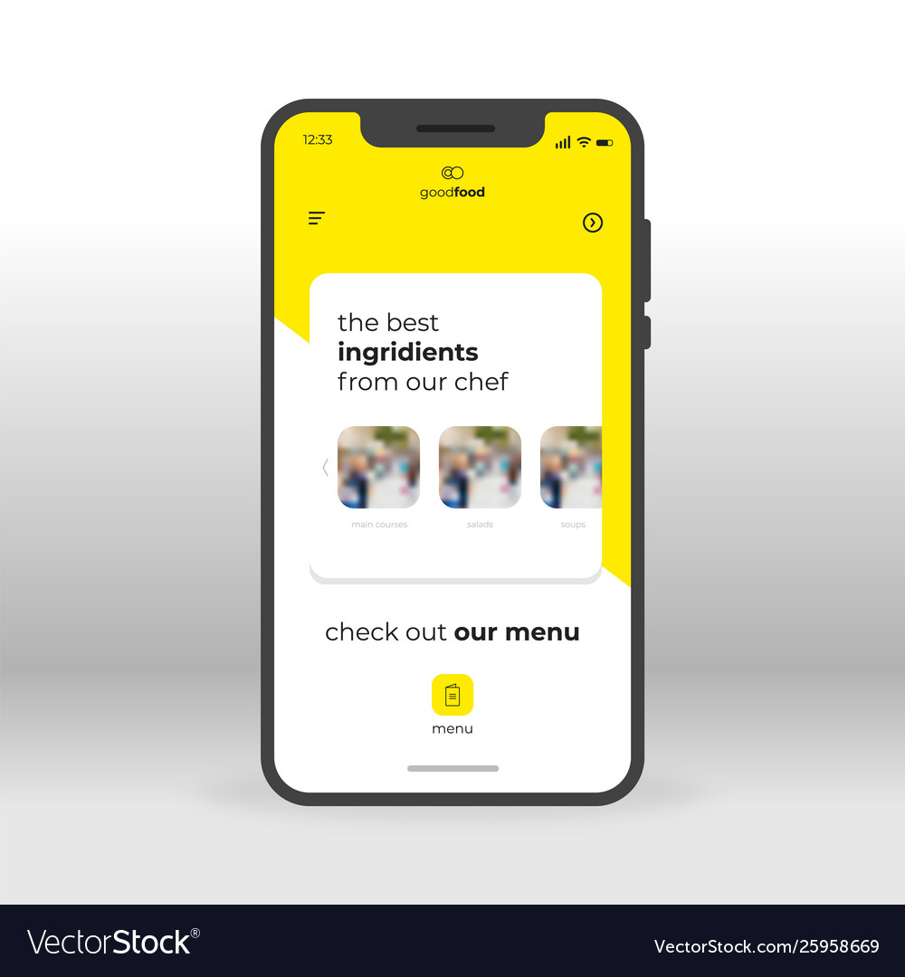 Yellow food ingridients ui ux gui screen Vector Image