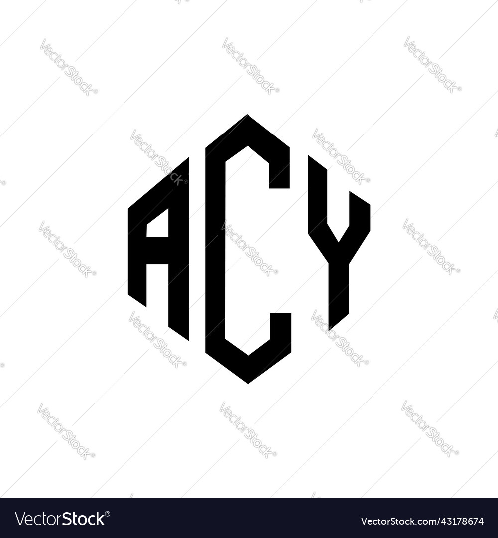 Acy letter logo design with polygon shape