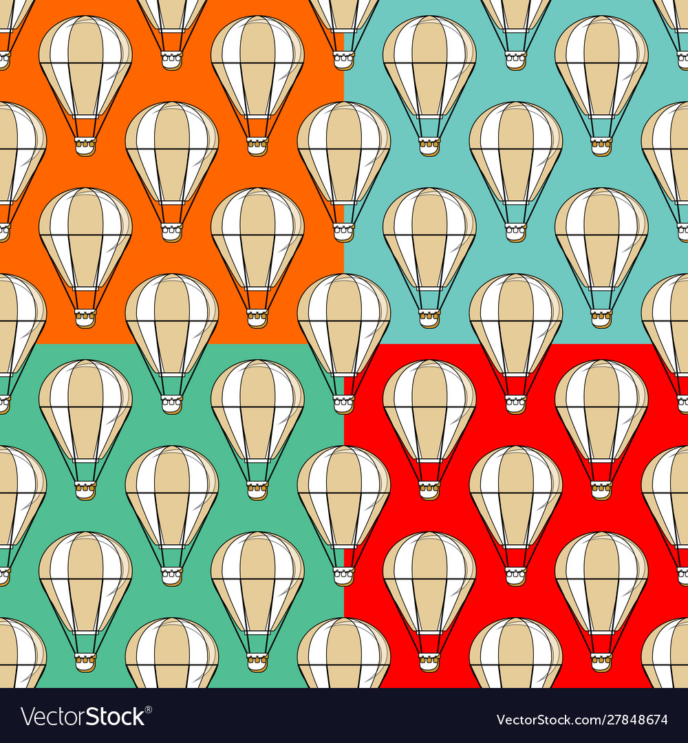 Air balloons seamless pattern