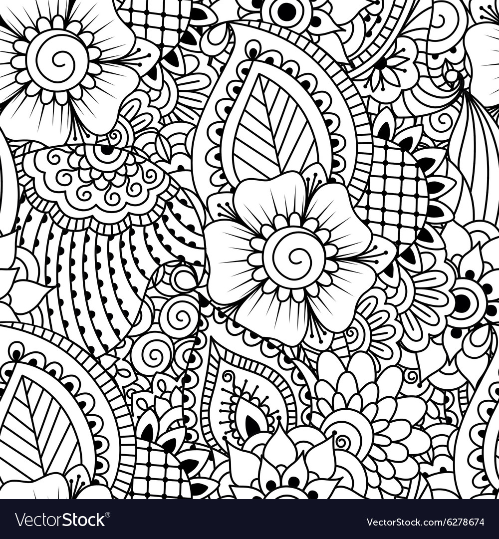 Black and White Henna Pattern
