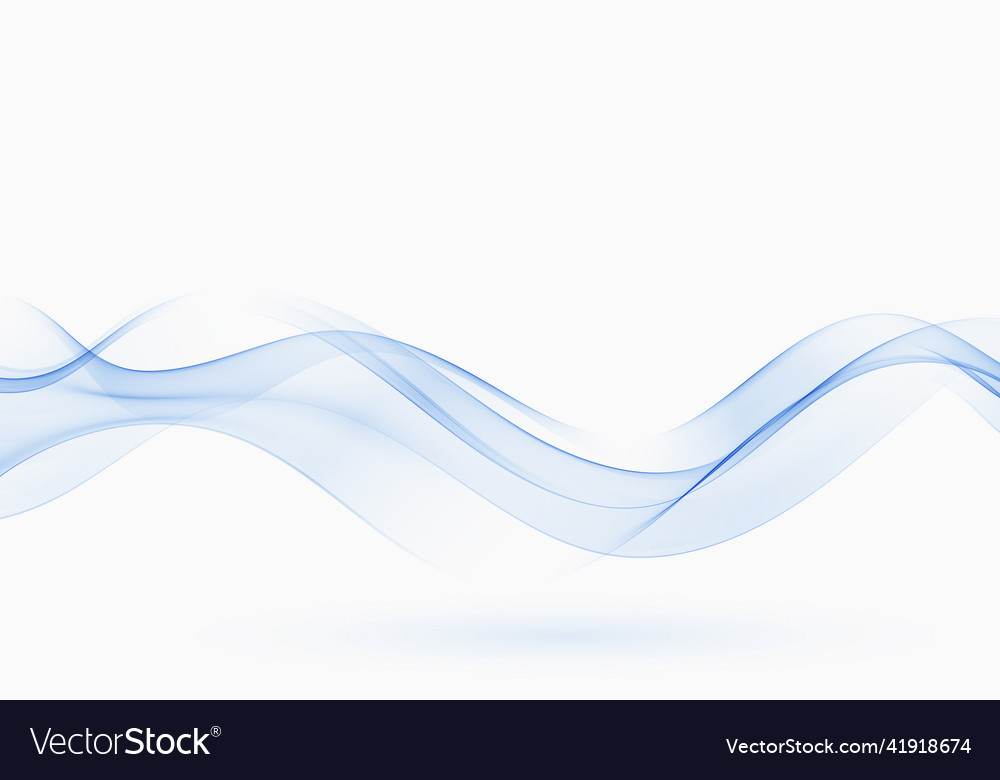 Blue smoky transparent wave flow abstract vector image Blue smoky transparent wave flow abstract