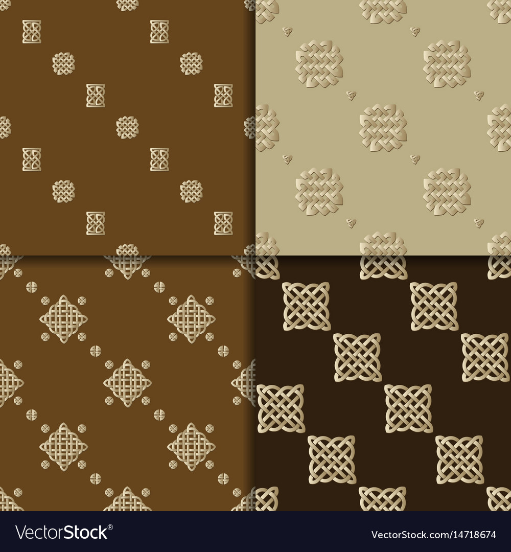 Celtic knot seamless pattern set